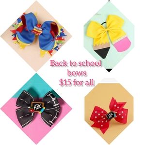 Back to School hair bows hair clips dress outfit bundle ABC hair accessories bow